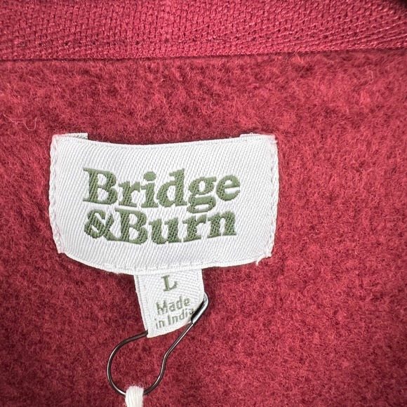 Bridge & Burn Fremont Crewneck Sweatshirt Burgundy Organic Cotton Mens Large New - Picture 5 of 5